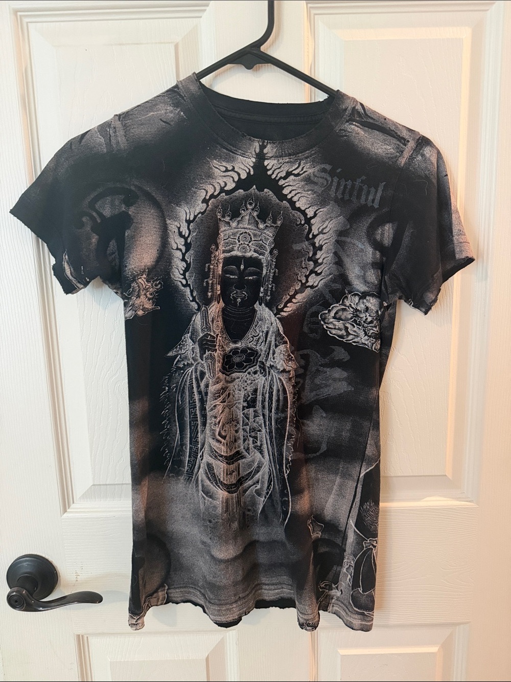 Sinful Black & Gray Graphic Short Sleeve Tee